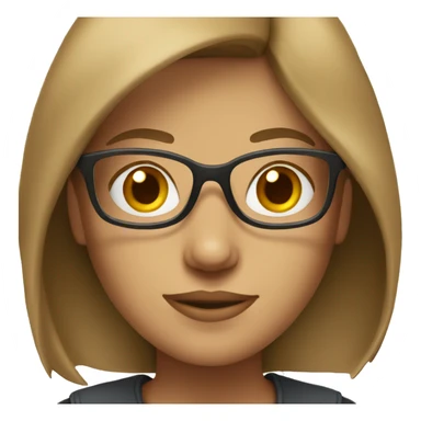 Cute woman, light brown hair, glasses sticker