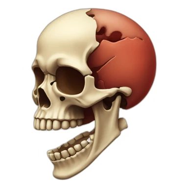 A reddish skeleton He opened his mouth  sticker