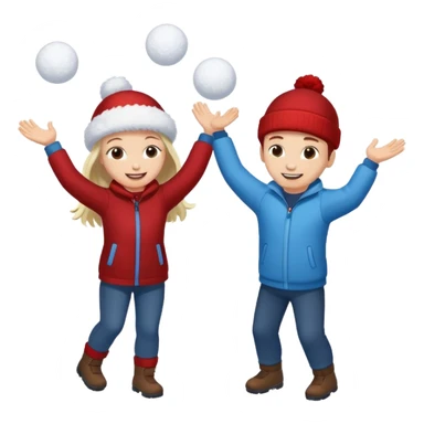 snowball fight pair sticker