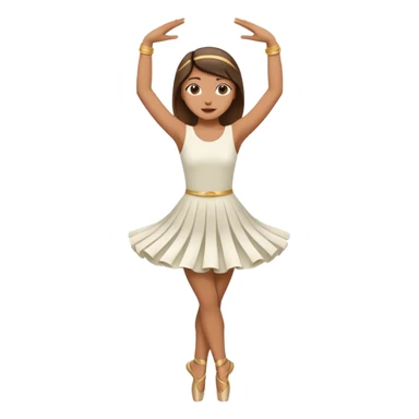 Danseuse avec les mains en l'air en haut avec Paume de mains vers l'extérieur, et une jambe sur la pointe des pieds et l'autre relevée, pliée et avec appui sur l'autre jambe.  sticker
