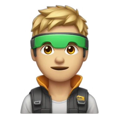 Gamer boy wearing box on face sticker