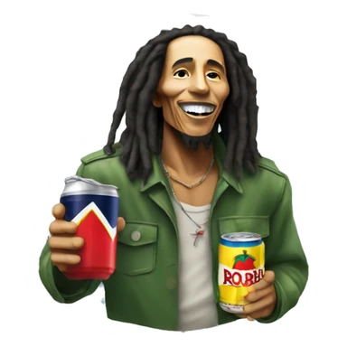 Bob Marley holding a redbull  sticker
