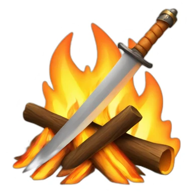 bonfire with sword in it sticker