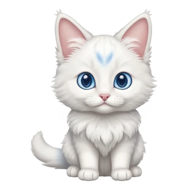 full body of baby Turkish Angora cat  sticker