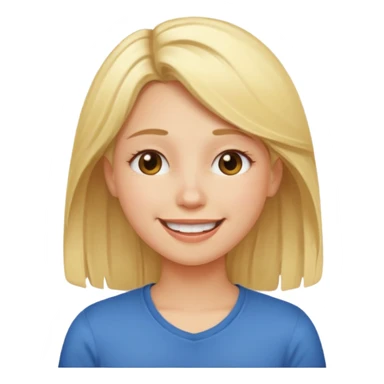 Blondt hår, trøtt, jente, veldig blid sticker