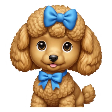 un barboncino maschio color miele piccolo con un fiocco celeste sticker