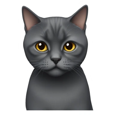 Dark grey British short hair grumpy sticker