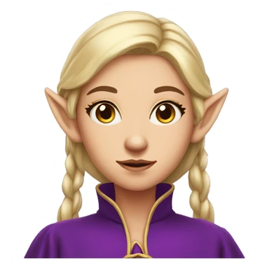 Noble female Elf with Elf ears and blonde hair and purple robes confused look sticker