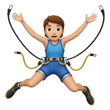 extreme sports lover face bungee jumping face sticker
