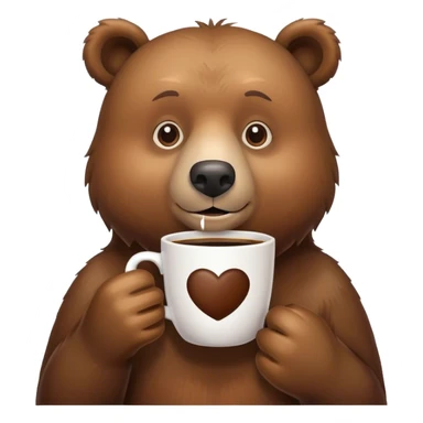 A bear with a coffee cup  sticker