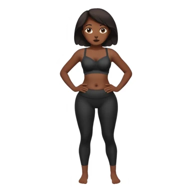 
legging brassière noir gonflé ventre femme sticker