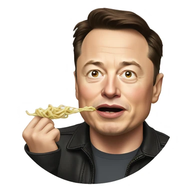 Elon Musk qui mange des nouilles  sticker