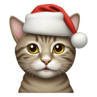 Cat with a christmas hat  sticker