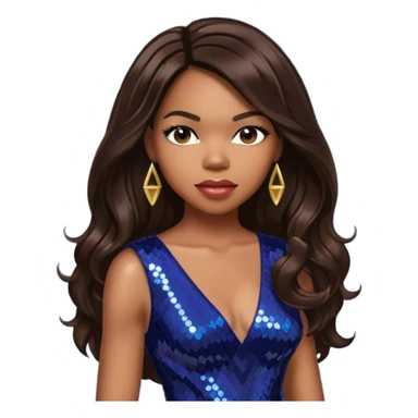 Tenitra Michelle Williams, R&B Singer from Destiny's Child with long dark brown hair, medium dark skin sticker