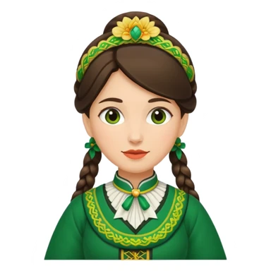 woman wearing traditional green bunad sticker