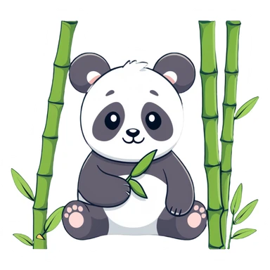 A lovely panda surrounded by bamboo sticker