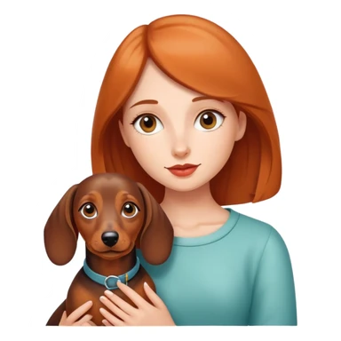 girl with dachshund sticker