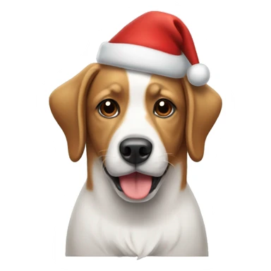 dog wearing christmas hat sticker