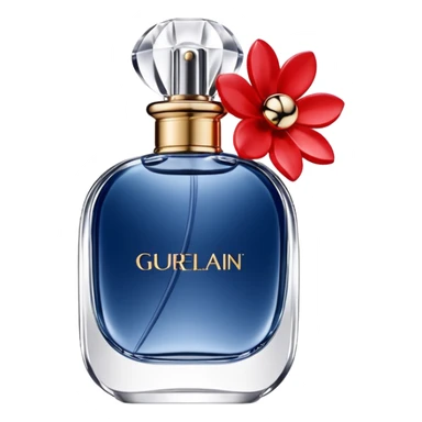 Guerlain Denim parfume flower red sticker