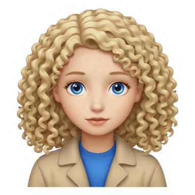 Curly blond blue eyes. Long hair cool beige blond. Longer hair beige ash blonde. sticker