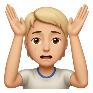 someone crying with their hands in the air sticker