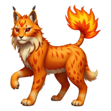 Fire-type Fakémon-Lynx full body sticker