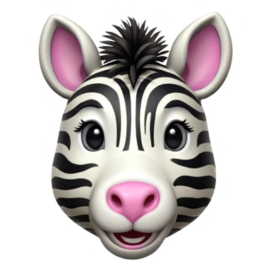 Cinematic Comical Zebra Portrait Emoji, Head tilted dramatically with an exaggeratedly amused expression, featuring a striking, glossy striped Fur with bold contrasts and wide, expressive eyes filled with playful disbelief, Simplified yet hilariously expressive features, highly detailed, glowing with a slightly sassy glow, high shine, dramatic yet playful, stylized with an air of cheeky savannah mischief, bright and endearing, soft glowing outline, capturing the essence of a spirited and over-the-top zebra, so meme-worthy it feels like it could prance its way into internet fame instantly! sticker