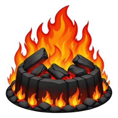 hell view with Red and black with fire with coal sticker