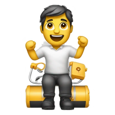 homme heureux faisant de la batterie sticker