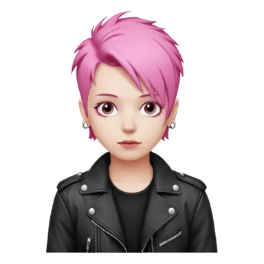 Punk mozart, pink hair sticker