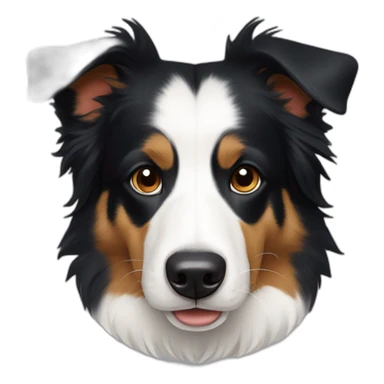 tricolor split-face border-collie sticker
