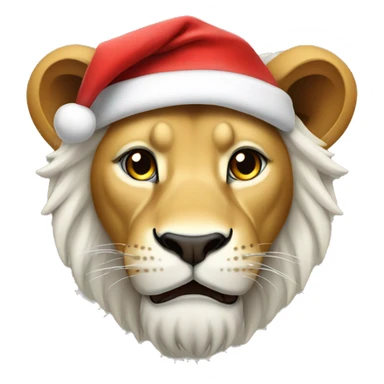 Lion with Santa hat sticker