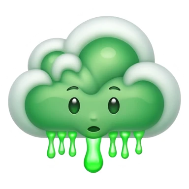 Stinky green fart cloud sticker