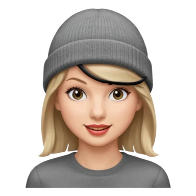 taylor swift wearing gray beanie sticker