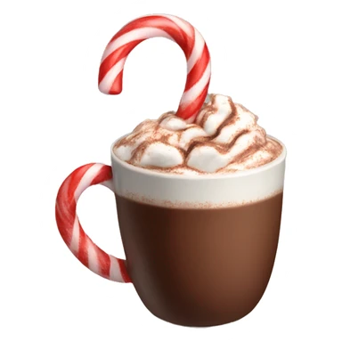Hot chocolate with a candy cane sticker