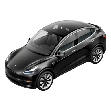 A Tesla Model Y parallel parking at a curb, from above sticker