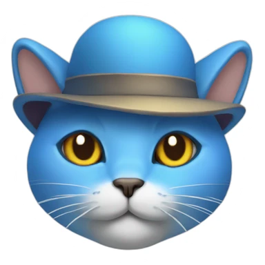 Blue cat with mushroom hat sticker