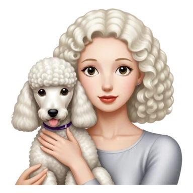 White Standard Poodle and Women sticker