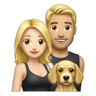 blond-hair-sexy-man-and-girl-with-dog sticker
