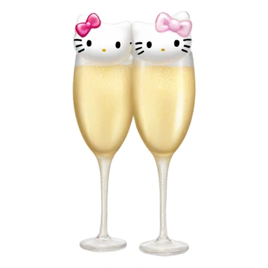 Hello kitty champagne balloons  sticker