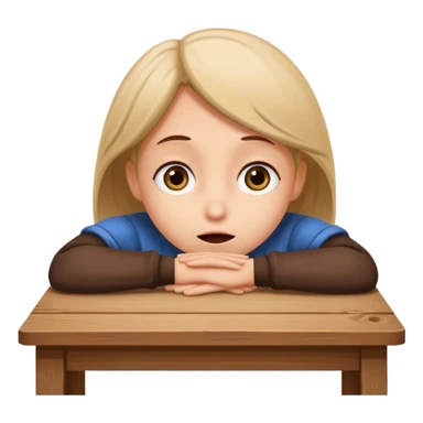 Peeking over a table shyly sticker