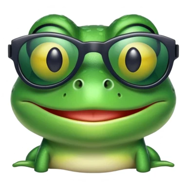 Preppy frog with preppy sunglasses sticker