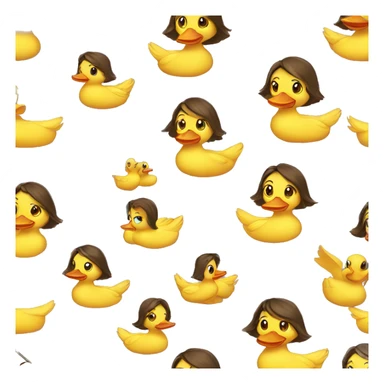 Brunette girl dressed as a duck sticker