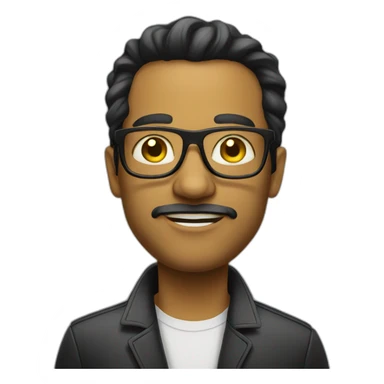 white entrepreneur with yellow tinted glasses and combed black hair  sticker