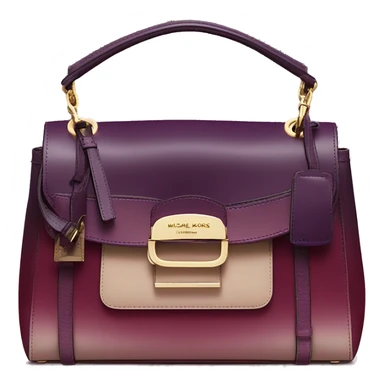 Realistic isolated dark plum to dark wine color ombre Michael Kors satchel purse.  sticker