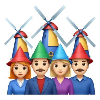 People WEARİNG HAT with  Windmills sticker