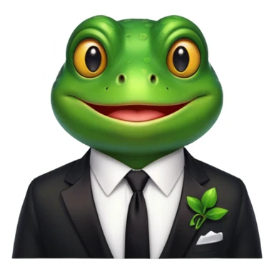 frog with tie sticker