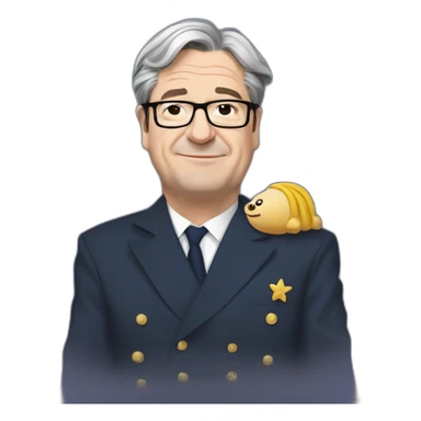 Jean-Luc Melonchon caresse Marine Le Pen sticker