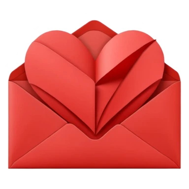 a paper with a heart in an envelope sticker