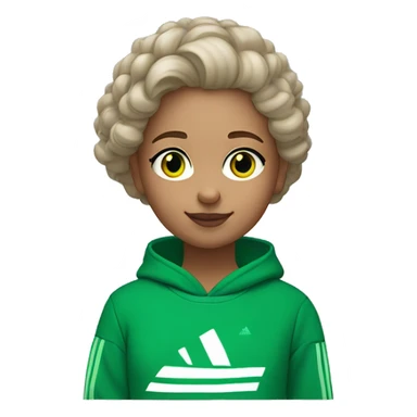 Girl with wawy hair, green eyes, light skin in adidas sweatshirt  sticker